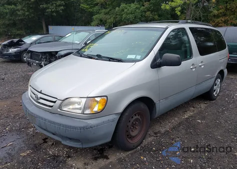2002 Toyota Sienna Le из США, поврежденный, VIN 4T3ZF13C42U488398